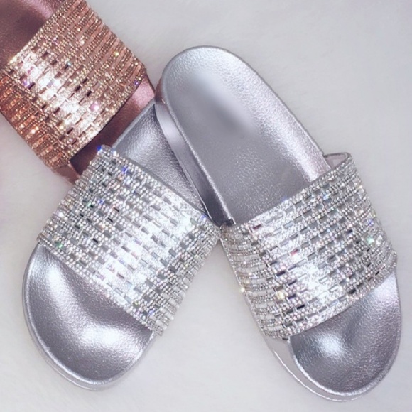 Last Size 6 🖤Silver Swarovsky Rhinestone Sandal - Picture 3 of 8